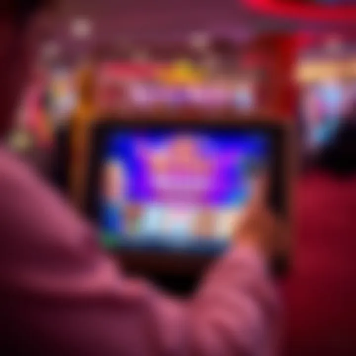 User interacting with a digital casino platform showing free play mode for Royal Reels game