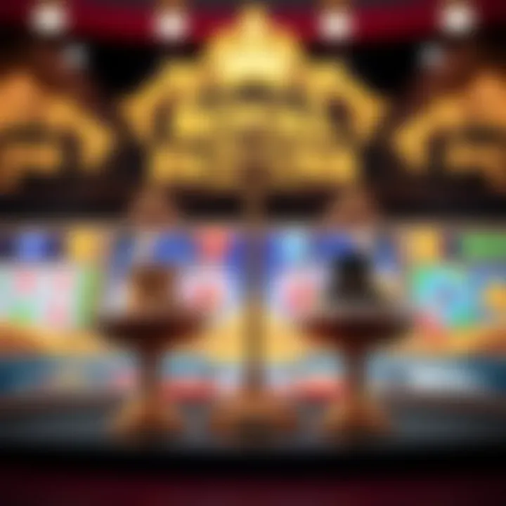 Assessment of Game Fairness at Royal Reels Casino Fair casino game interface with balanced scales and gaming icons