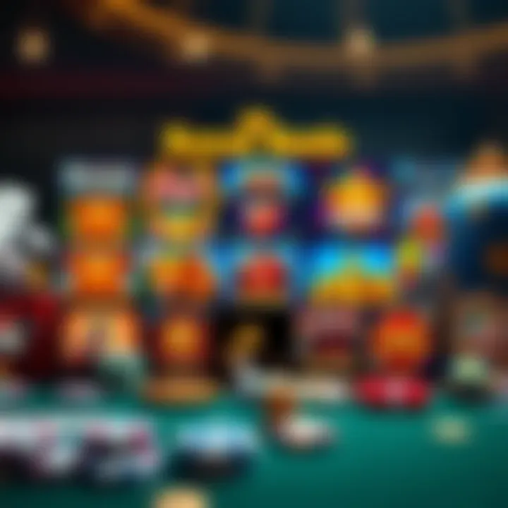 Various casino game icons representing diverse game selection