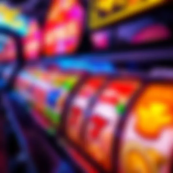 Colorful slot machine reels displaying various symbols in a vibrant online casino game