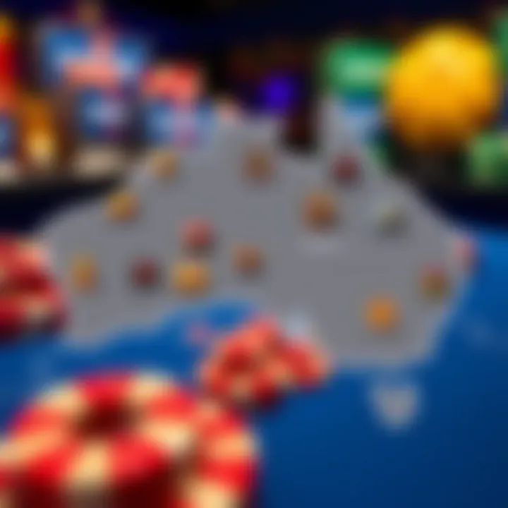 Australian Online Gambling Legal Zones Illustration of Australian map with casino icons highlighting online gambling zones