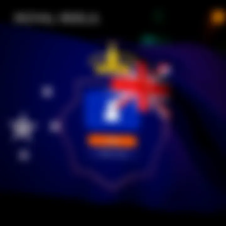 Secure login interface of Royal Reels platform with Australian flag background