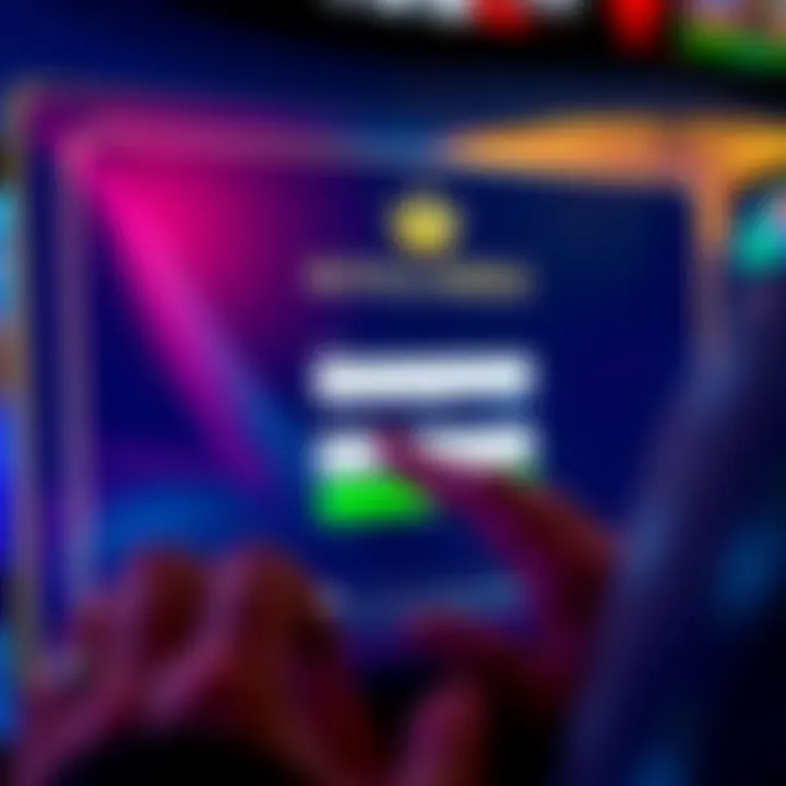 User entering credentials on Royal Reels login screen with secure connection icon