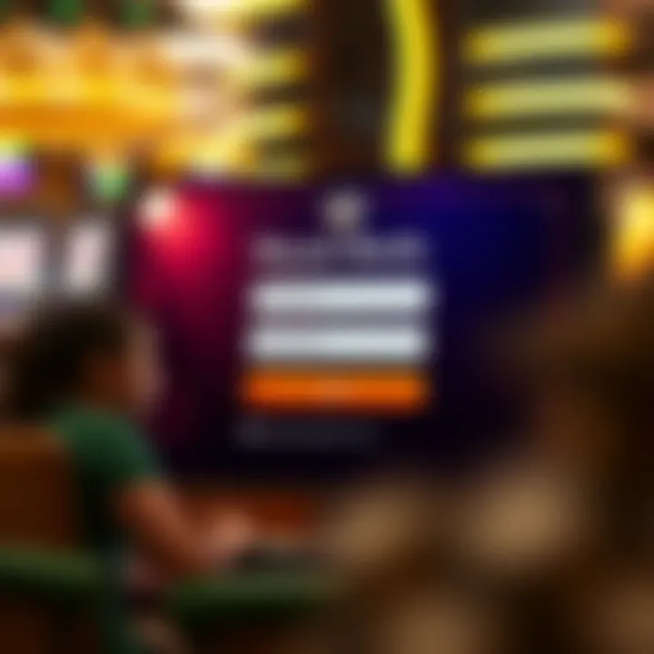 User interface displaying Royal Reels login screen with username and password fields