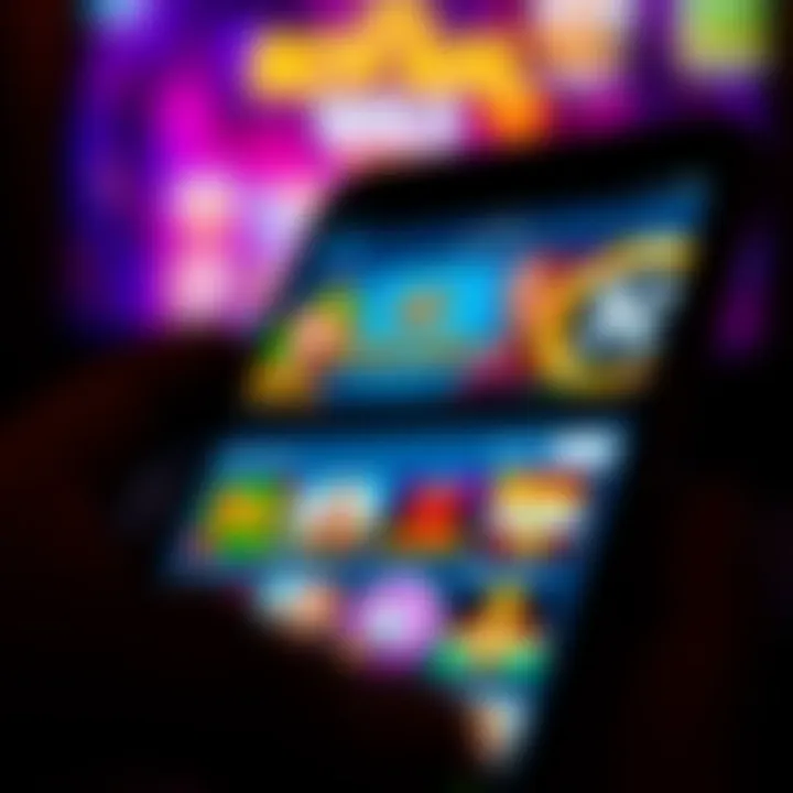 Mobile device displaying the Royal Reels casino homepage with vibrant game icons