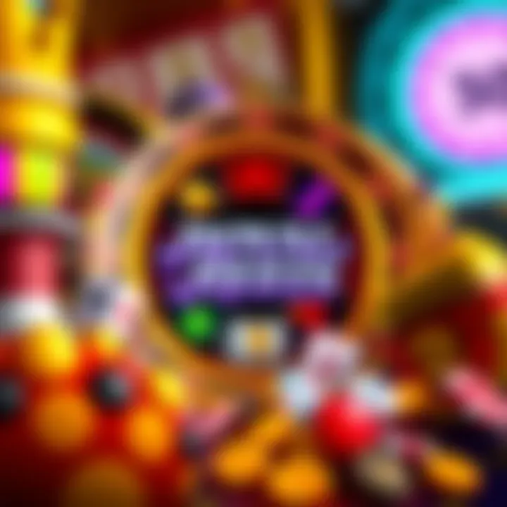 Illustration of a spinning slot reel with vibrant casino symbols representing Royal Reels bonus features