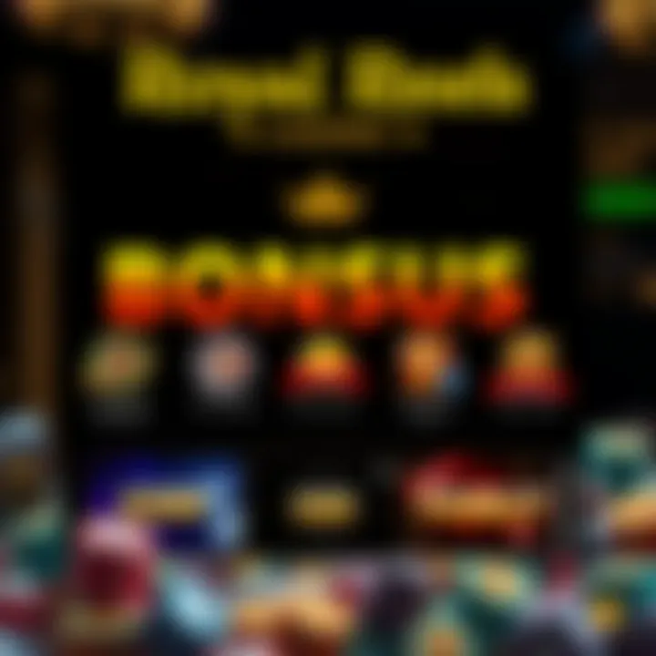 No Deposit Bonus Offers at Royal Reels Casino Graphic illustrating various no deposit bonus offers available at Royal Reels casino