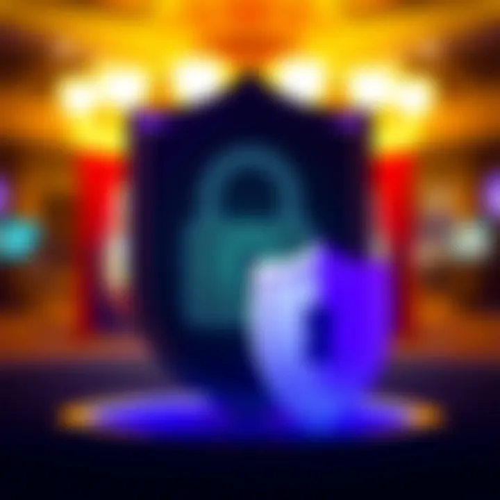 Secure lock symbol and shield representing online account protection and password recovery options