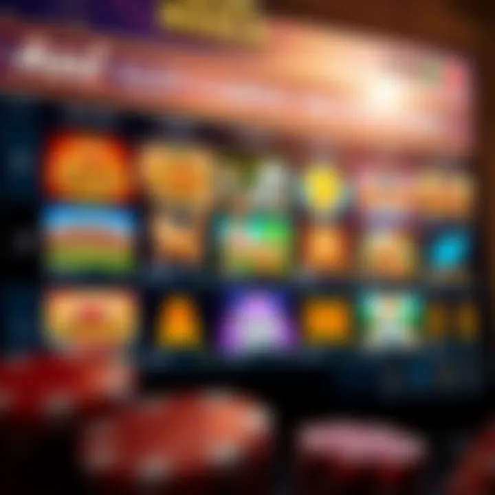 Online casino interface showcasing diverse slot games and betting options