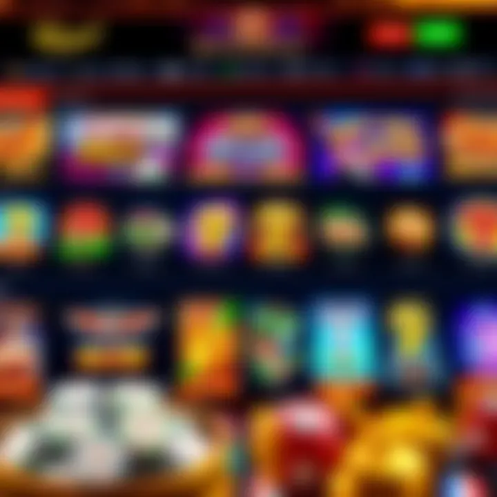 Online casino interface showcasing a variety of slot games with vibrant graphics and clear navigation options