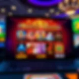 Colorful online casino interface showing various slot games