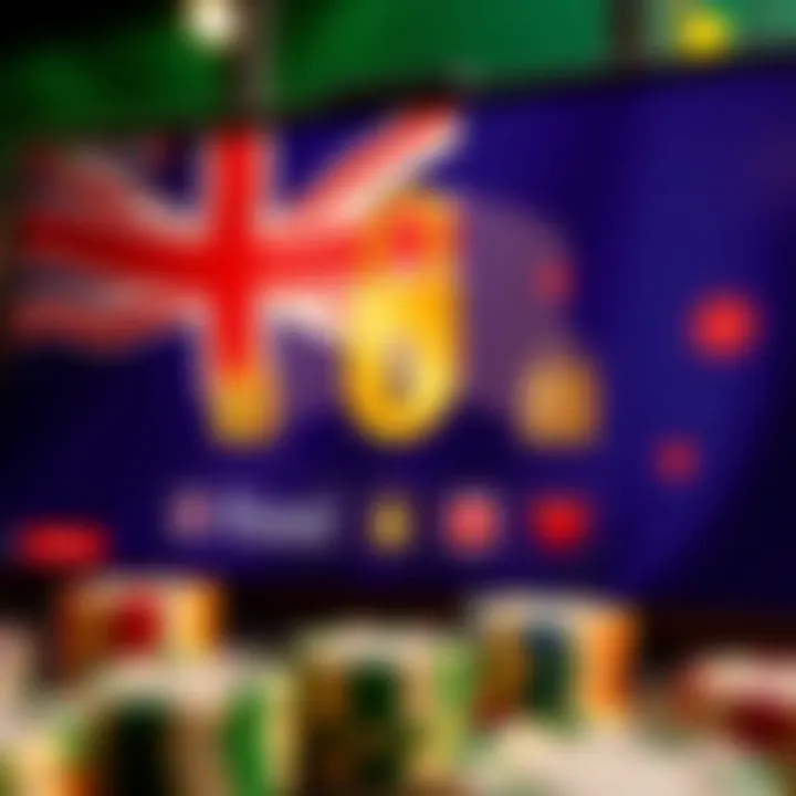 Regulations and Player Protections for Royal Reels in Australia Illustration of online casino interface with security icons and Australian flag in background