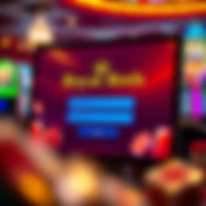 Royal Reels login screen showing username and password fields for user access