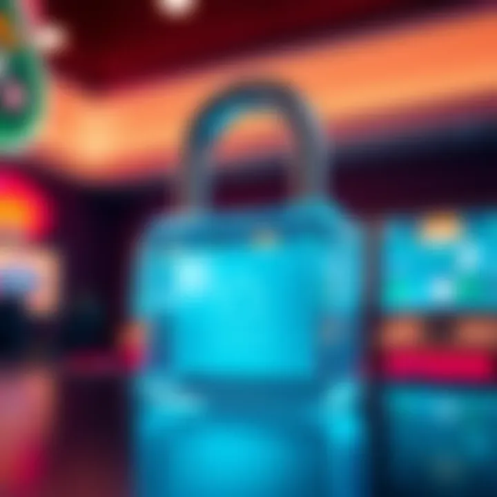 Online Security Measures for Royal Reels Digital padlock symbolizing online security for Royal Reels game