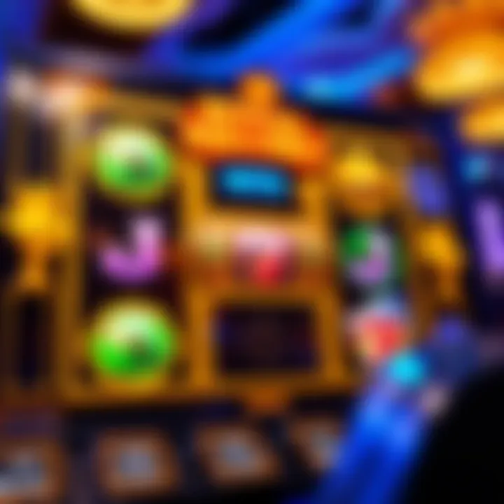Colorful reels with symbols spinning on an online casino slot game interface