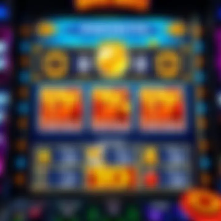 Slot machine payout table highlighting potential winning combinations and rewards