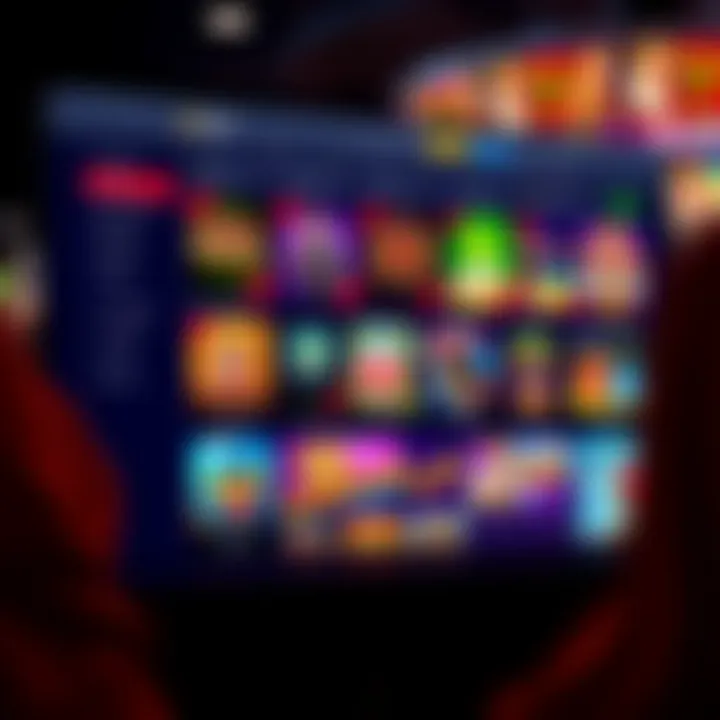 User interface of Royal Reels platform showcasing game selection and navigation options