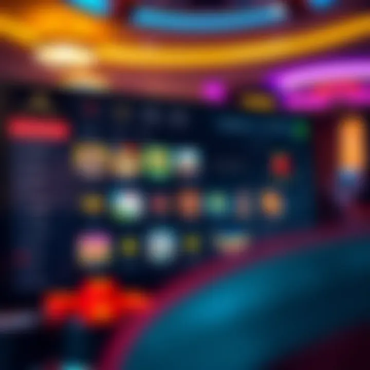 Interactive player dashboard of Royal Reels displaying game selections and account options