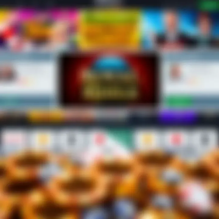 Collage of casino game elements with user reviews and payment icons