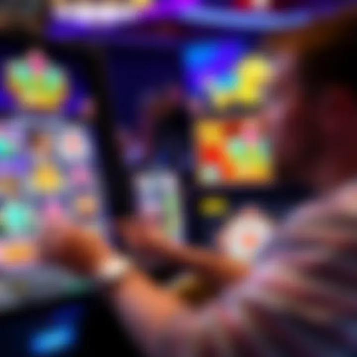 User interacting with Royal Reels pokies displaying bonus features and gameplay options
