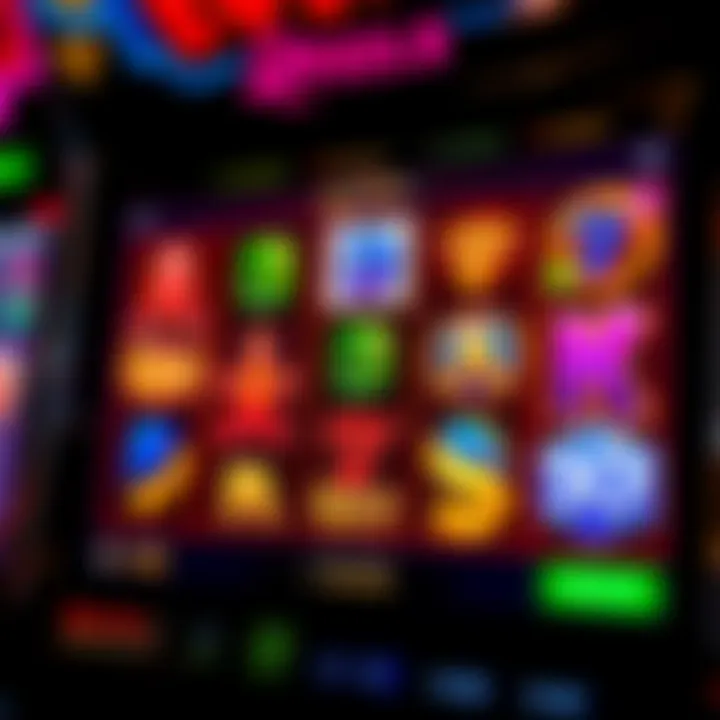 Colorful reels displaying various symbols on an online casino slot machine screen