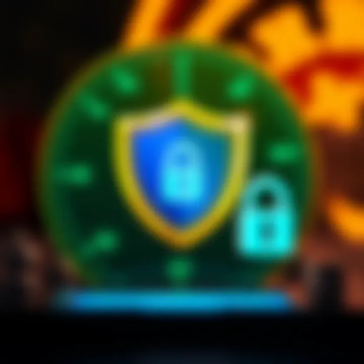 Security and Safety Features for Royal Reels Deposits Secure digital transaction representation with shield and lock icons highlighting safety and trust