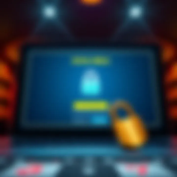 Secure login screen of Royal Reels with password protection icon