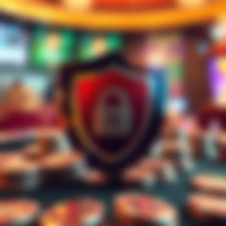 Secure transaction shield representing protection of online casino deposits and withdrawals