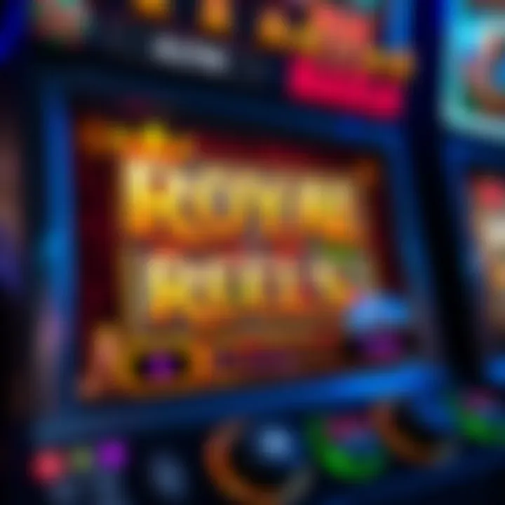 Royal Reels slot machine interface showing reels and symbols
