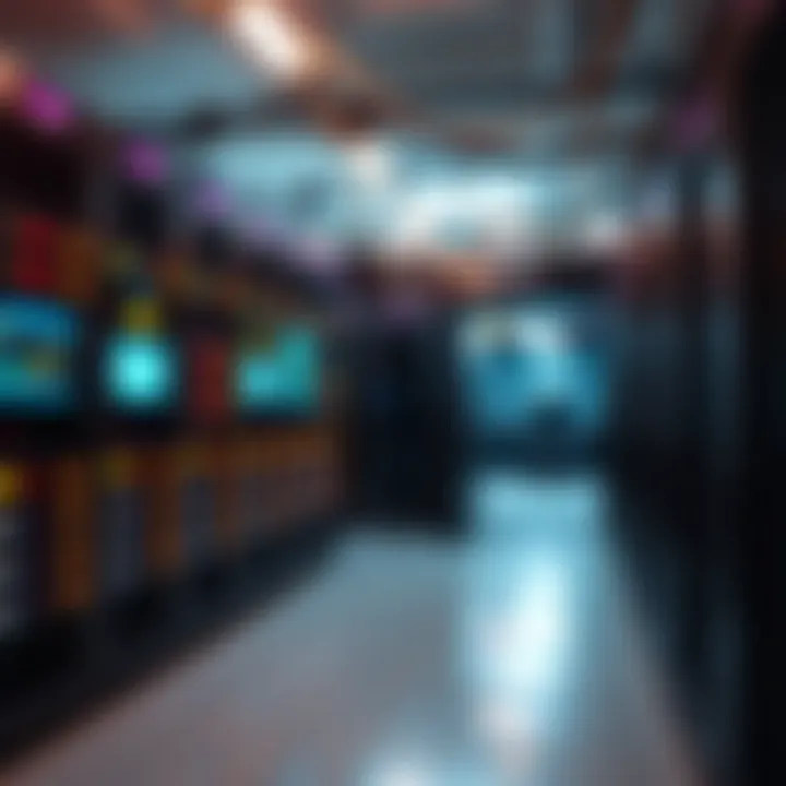 Network Equipment Highlighting Website Maintenance Server room with blinking network equipment indicating website maintenance
