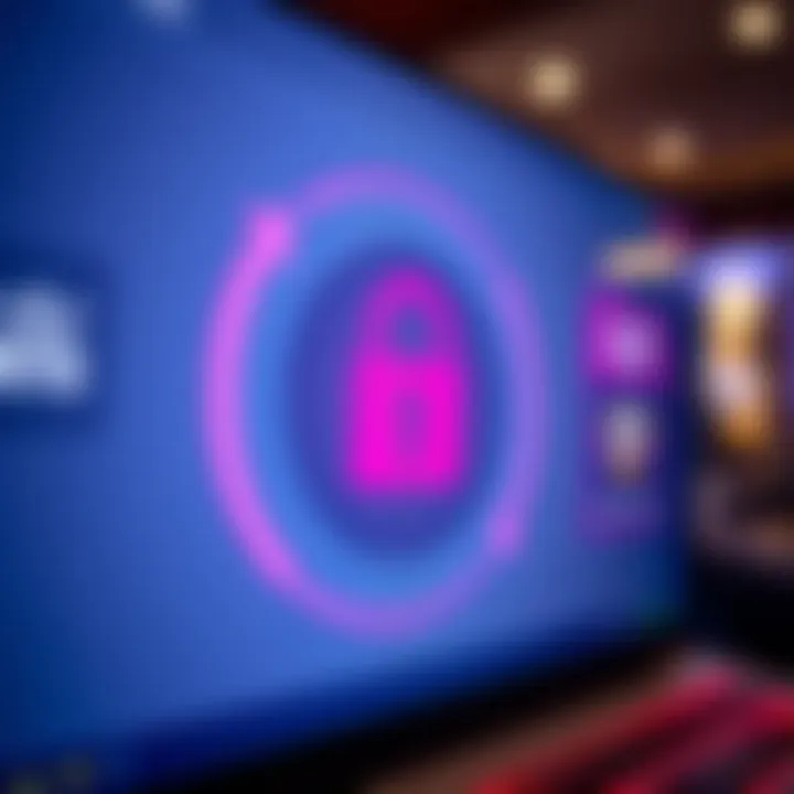 Secure online transaction screen with padlock icon illustrating website safety features