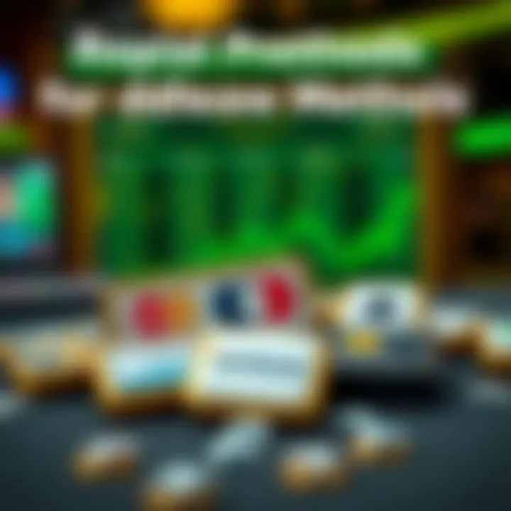 Digital wallet icons representing various payment methods for online casino withdrawals