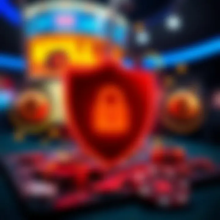 Ensuring Account Security on Royal Reels X Illustration of secure online account protection with shield and lock icons