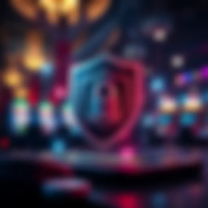 Secure Online Gaming Environment in Australia Secure online payment and safe gaming environment symbolized by a shield and digital lock
