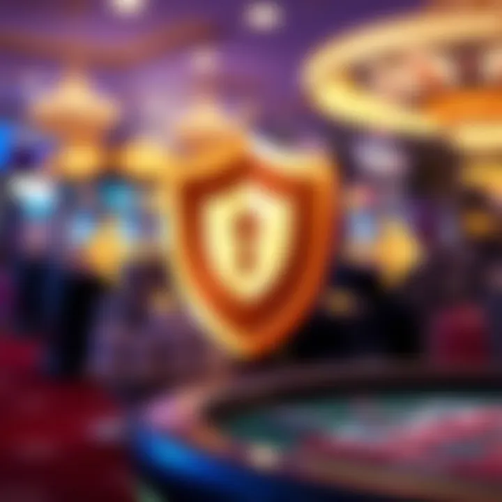 Illustration of smooth casino withdrawal with security shield and fast transaction symbols
