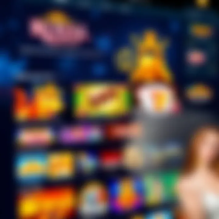 Royal Reels casino website homepage showcasing vibrant slot game thumbnails and promotional banners