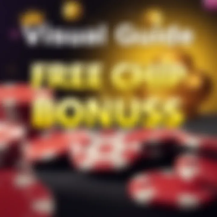 Illustration showing free chip bonuses at Royal Reels casino with casino chips and promotional text