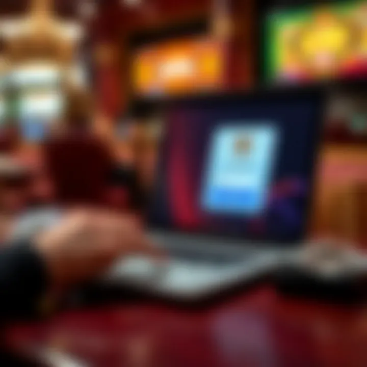 User accessing Royal Reels 3 platform on a laptop with login screen visible