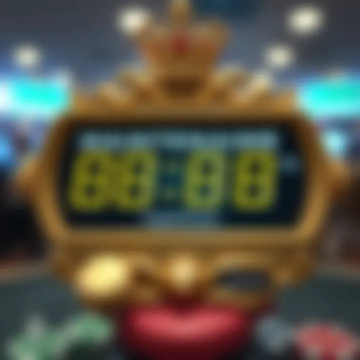 Maintenance Countdown on Royal Reels Platform Digital clock displaying maintenance countdown for an online gaming platform