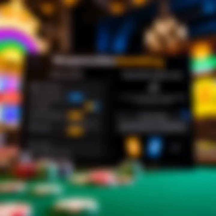 Visual representation of responsible gambling tools including limit settings and self-exclusion options for managing gaming habits