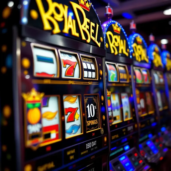 Classic Royal Reels slot machine with vibrant symbols and spinning reels
