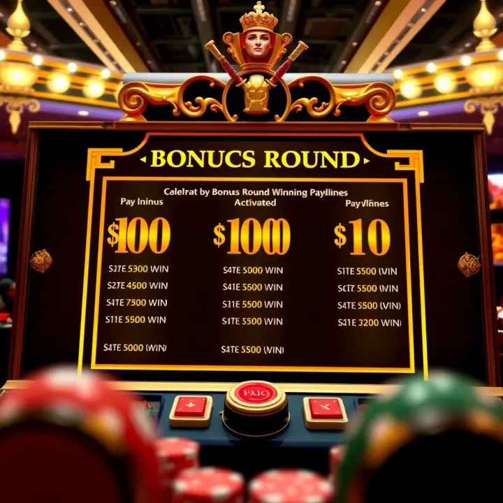 User interface of Casino Royal Reels showing bonus round activation and potential winning paylines