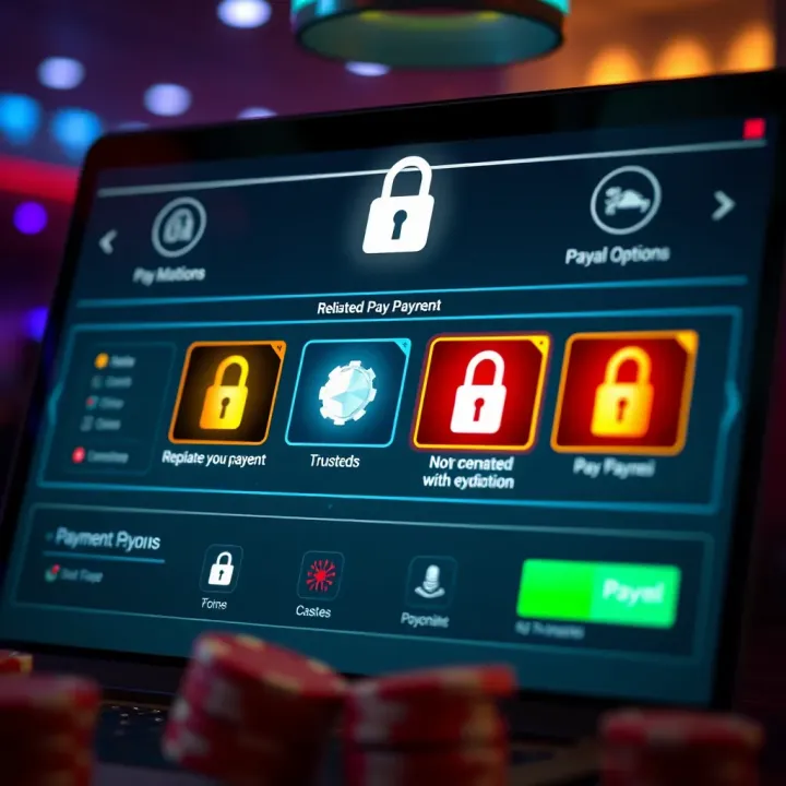 Secure online payment transaction interface showcasing trusted payment options and digital security icons