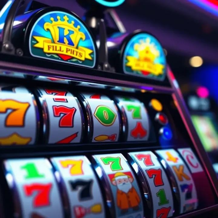 Colorful pokies game screen showing spinning reels with vibrant symbols and bonus round indicators