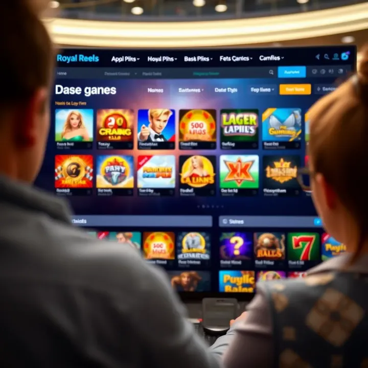 Navigating the game selection and account management dashboard on Royal Reels website
