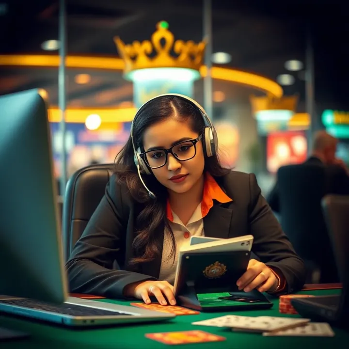 Customer support agent assisting with online casino queries