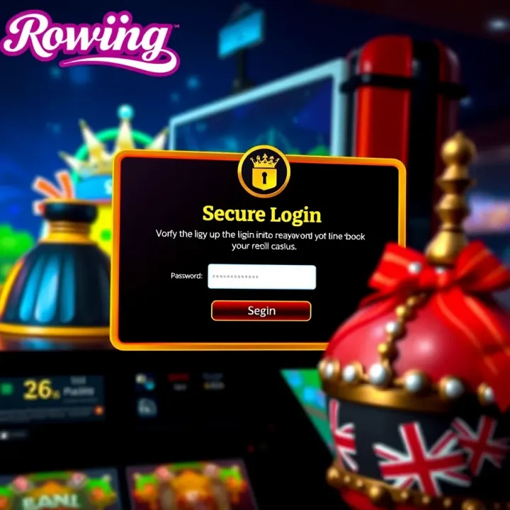 Secure login interface with verification prompt and password entry on a casino platform