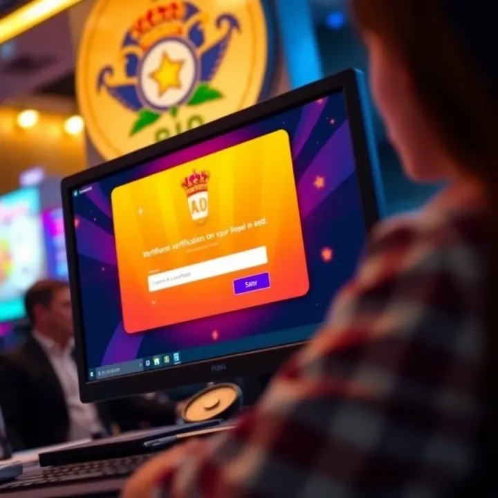 Verification confirmation on Royal Reels displayed on a computer screen
