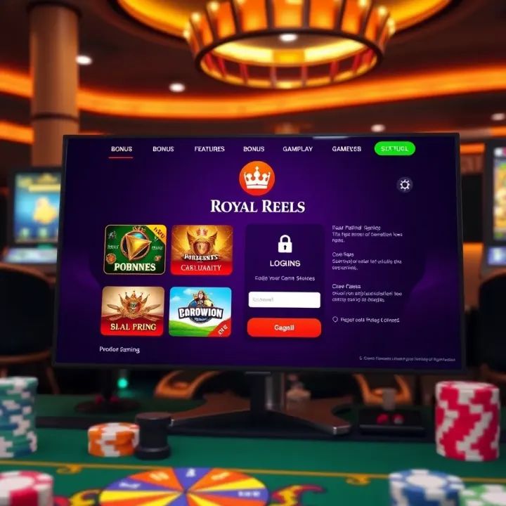 User-friendly gaming interface showcasing bonus features and secure login options