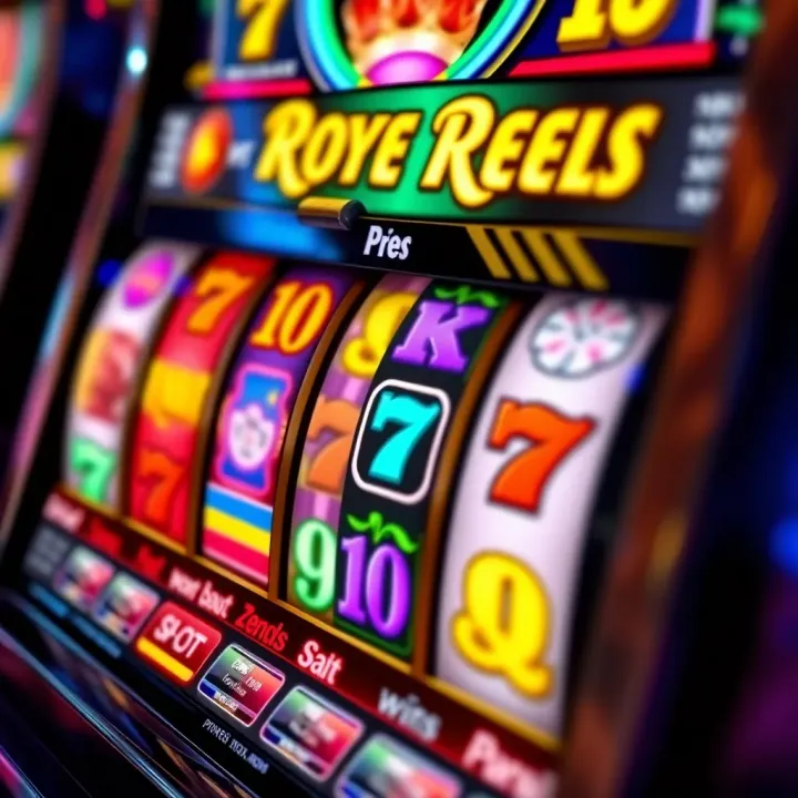 Colorful online slot machine reels with various symbols and vibrant graphics